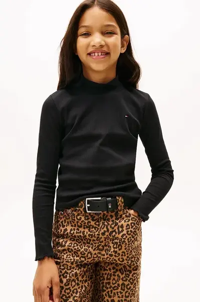 Detské bavlnené tričko s dlhým rukávom Tommy Hilfiger