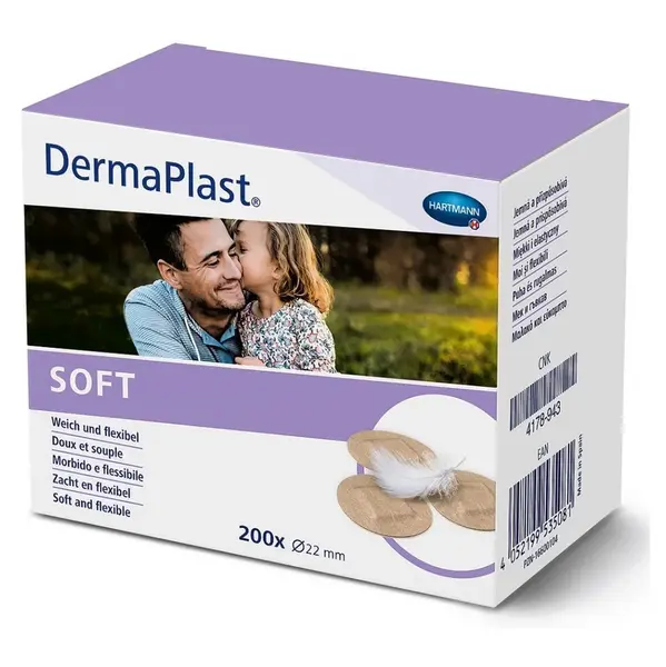 Dermaplast Náplasti soft kulaté průměr 22mm 200ks
