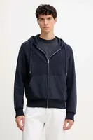 Mikina s příměsí vlny United Colors of Benetton tmavomodrá barva, s kapucí, 3ORNU500S