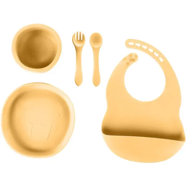 Zopa Silicone Set jedálenská sada Mustard Yellow
