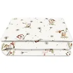 Obliečky do postieľky, bavlna, 2D sada, Kocúrik a púpava - biela, 135x100