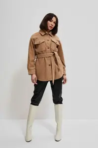 Jesenná košeľová bunda s opaskom