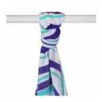 XKKO BMB Bambusová osuška Hearts&Waves - Ocean Blue Waves, 90x100, (1ks) BMB090027