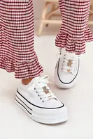 Boto Dámske Tenisky Na Platforme So Zlatými Doplňkami Biele Fiorina