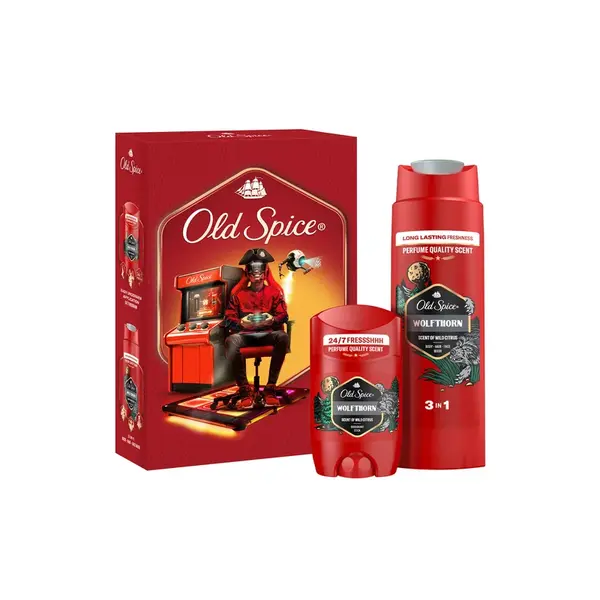Xmass set Old Spice Wolfthorn Gamer s tuhým dezodorantom 50ml a sprchovým gélom 250ml