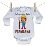 Boodyy Body s dlhým rukávom Keď vyrastiem budem farmárka 56 (0-2 mesiace)