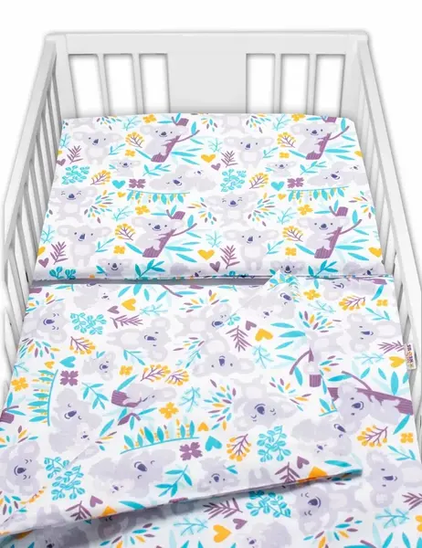 2-dielne bavlnené obliečky Koala na strome - biela/liala, 135x100 cm