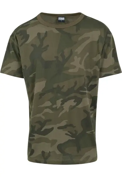 Camo Oversized Tričko Olive Camo