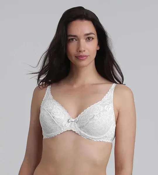 PLAYTEX RCS FLOWER ELEGANCE UNDERWIRE BRA - Women's Lace Bra with Underwire - White