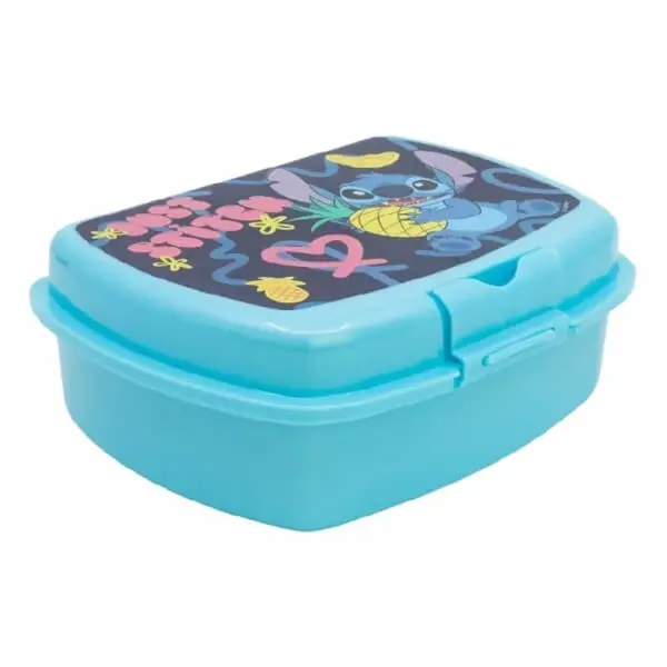 Krabička na svačinu Stitch Palms - světle modrá