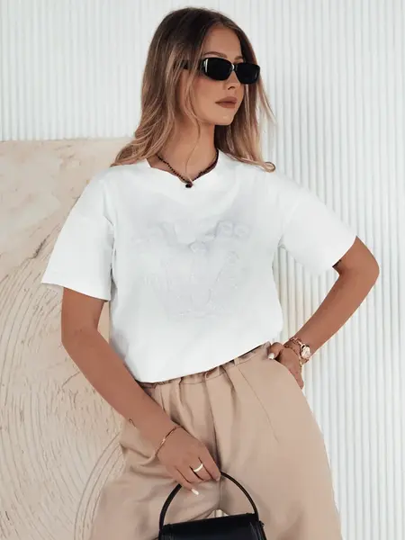 Dámske hladké tričko PRINCY Farba Biely DSTREET