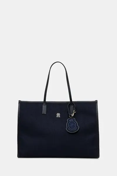 Kabelka Tommy Hilfiger tmavomodrá barva, AW0AW18215