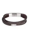 FOSSIL Náramok  tmavohnedá / strieborná