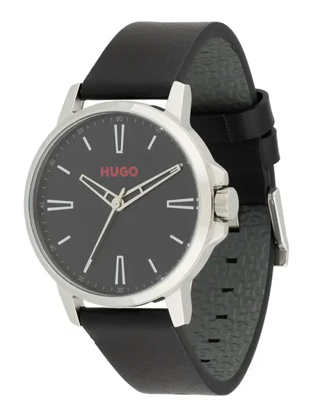 HUGO Analógové hodinky 'Smooth'  červená / čierna / strieborná