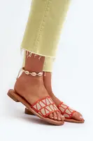 FJ1 Dámské sandály na ploché podrážce oranžové Traivea