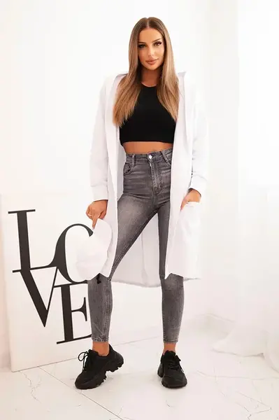 Pelerína s kapucí oversize bílá