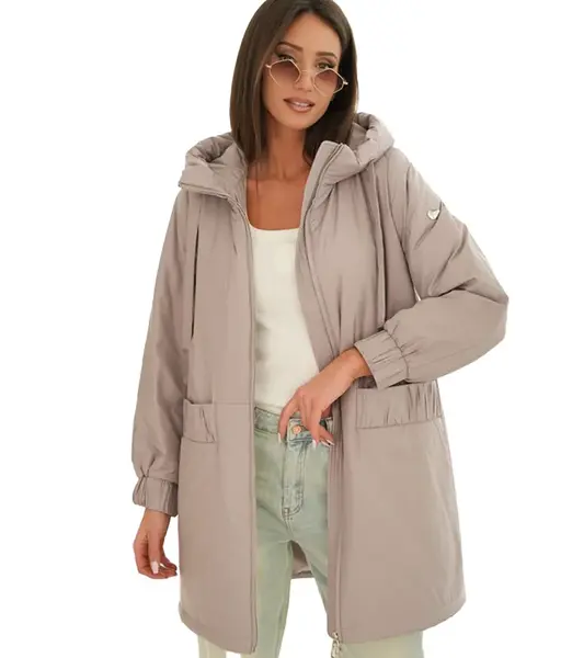 Women's spring oversize coat with hood and pockets Emilia