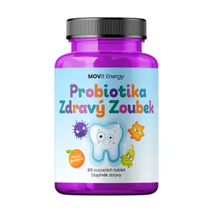 MOVit Probiotika Zdravý zoubek pro děti pomeranč 60 tablet