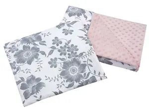 Medi Partners Quilt 55x75 + pillow 35x30 cotton + minky – Berry + pink Minky