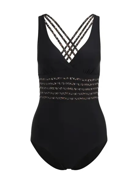 LASCANA Jednodielne plavky  béžová / hnedá / čierna