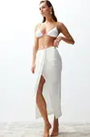 Trendyol Ecru Maxi Knitted Beach Skirt
