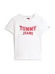 Tommy Jeans Tričko 'VARSITY'  červená / biela