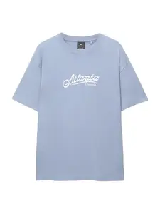 Pull&Bear Tričko 'ATLANTA'  čadičová / biela