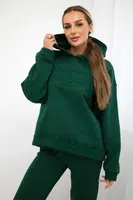 Zateplený bavlněný komplet, mikina + kalhoty Brooklyn tmavě zelená