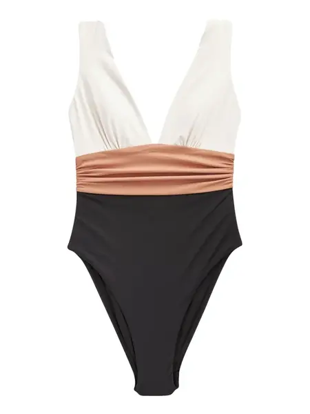 Next Jednodielne plavky  béžová / čierna / biela