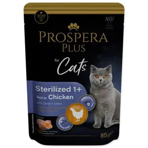 Kapsička Prospera Plus Sterilized 1+, Kuřecí, Mrkev 85g