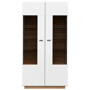 Stylife VITRÍNA, bílá, dub artisan, 98/190/40 cm