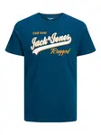 JACK & JONES Tričko  tmavomodrá / zlatá žltá / biela