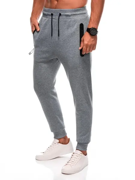Edoti Men's BASIC uniform sweatpants - grey melange V-3 EM-PABS