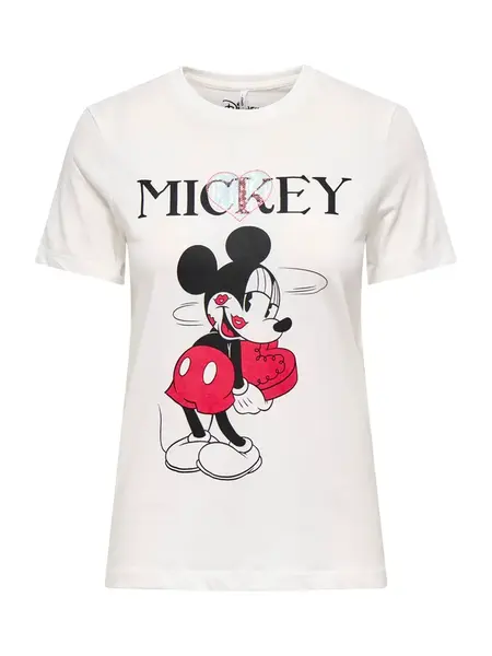 ONLY Tričko 'ONLMICKEY'  krvavo červená / čierna / biela