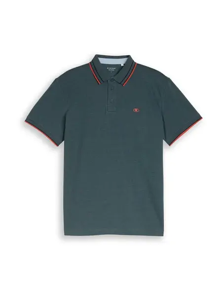 TOM TAILOR Tričko  tmavozelená / červená
