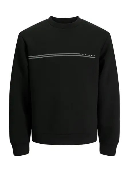 JACK & JONES Mikina 'JCOFUSION'  čierna / biela