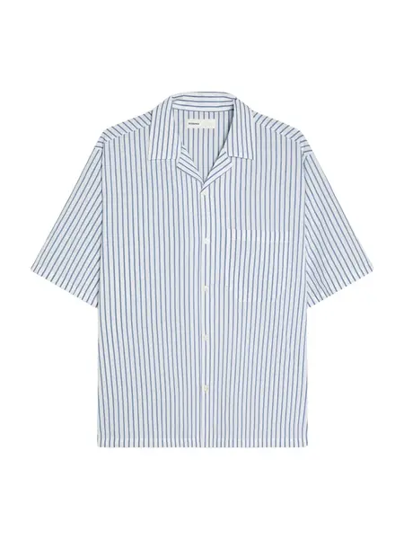Bershka Košeľa  slonová kosť / modrá