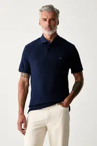 Tommy Hilfiger úpletové polo tričko pánske s lyocellom