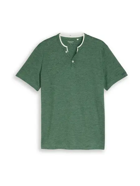 TOM TAILOR Tričko  zelená melírovaná / biela