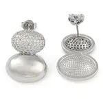 Oval Clear Cubic Zirconia Stud Earrings