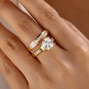 Brass Micro Pave Cubic Zirconia Finger Rings