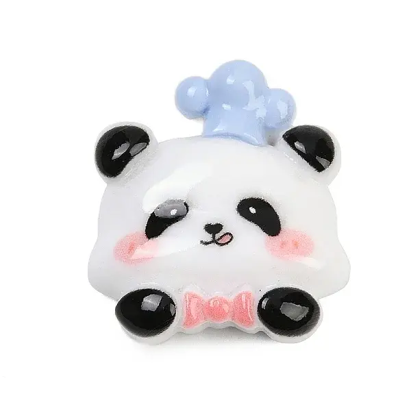 Light Steel Blue Opaque Panda Resin Cabochons