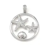 Ocean Brass Micro Pave Cubic Zirconia Pendants