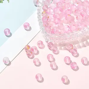 100Pcs Frosted Baking Paint Glass Beads