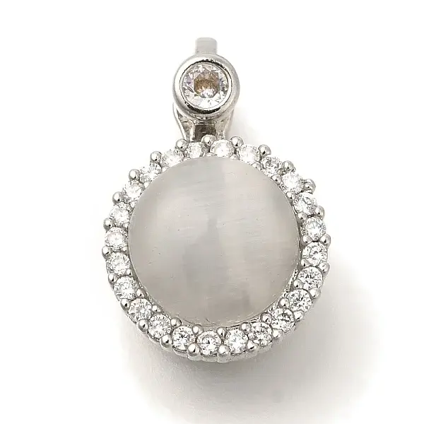 Brass Micro Pave Cubic Zirconia Pendants