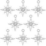 12Pcs Brass Pave Clear Cubic Zirconia Pendants
