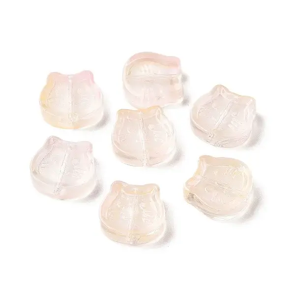 Transparent Spray Painted Glass Beads