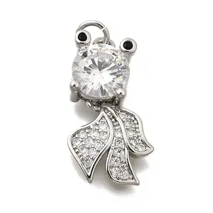 Brass Micro Pave Cubic Zirconia Pendants