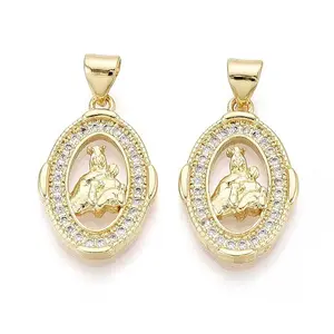 Brass Micro Pave Cubic Zirconia Pendants