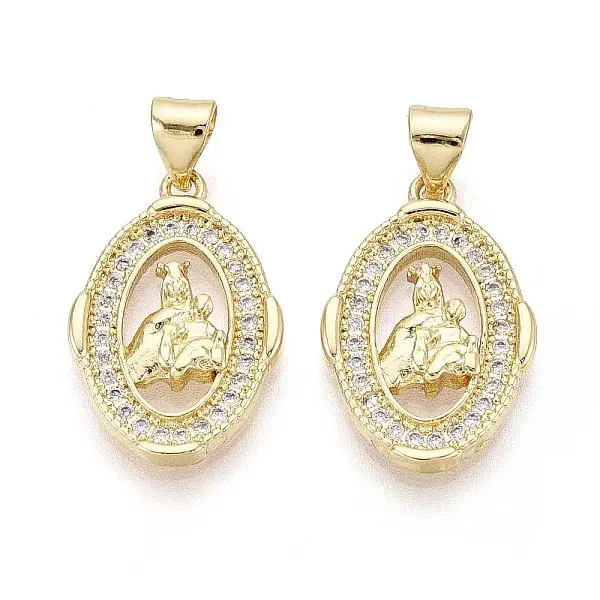 Brass Micro Pave Cubic Zirconia Pendants